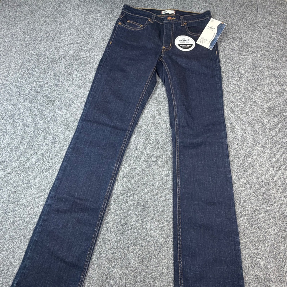 Dickies Perfect Shape Straight Leg Jean Dark Wash Indigo Stretch Denim Size 0 RG
